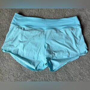 Lululemon Speed Up shorts sz 14 light blue